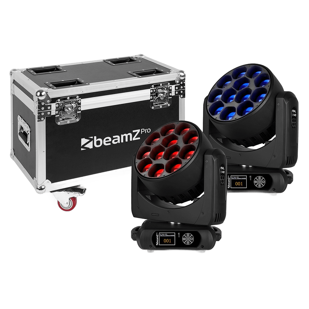 BEAMZPRO MHL1240 LED MOVING HEAD ZOOM 12x 40W RGBW [2 IN A FLIGHTCASE]