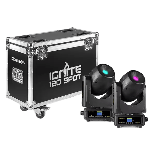 BEAMZPRO IGNITE120 LED MOVING HEAD SPOT 1x 120W [2 IN A FLIGHTCASE]