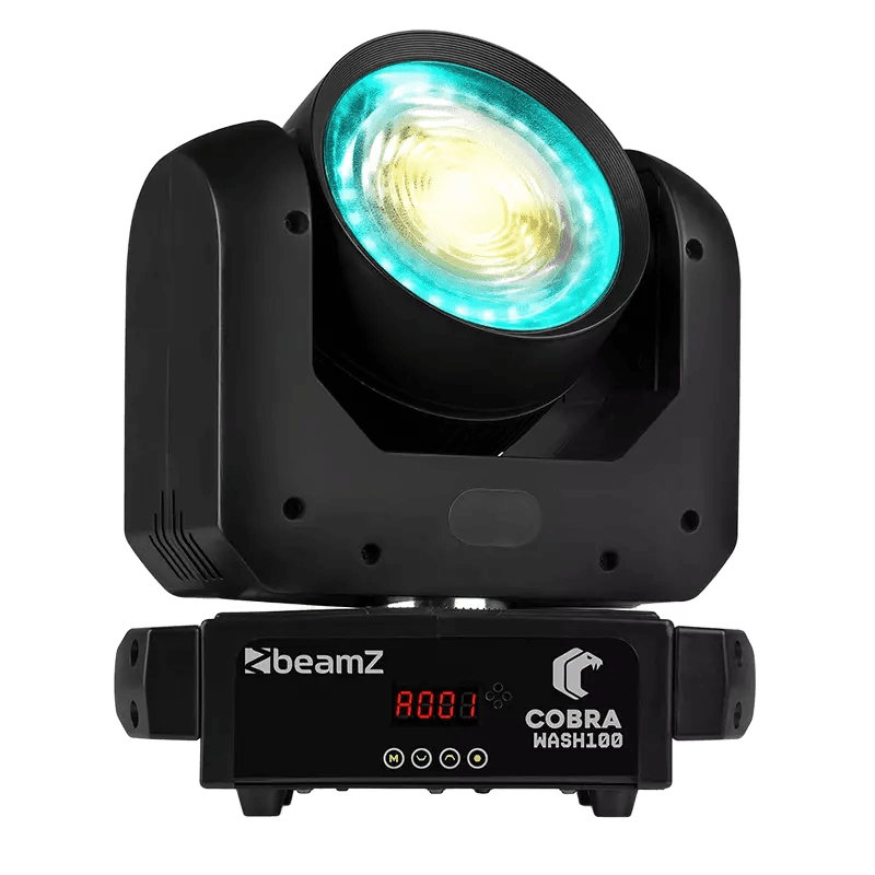 BeamZ COBRAWASH100 LED Moving HEAD WASH IP20 1X 100W WITH RING Ww/cw