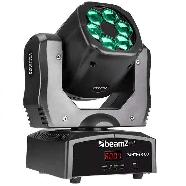 BeamZ PANTHER80 LED Moving HEAD WITH Rotating Lenses 6X 12W RGBW