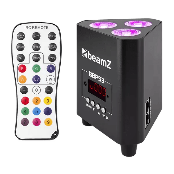 BEAMZ BBP93 LED BATTERY UPLIGHT PAR IP20 3x 10W RGBW