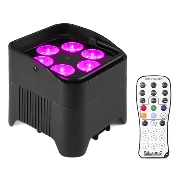 BeamZ BBP96S LED Battery Uplight PAR IP20 6X 12W Rgbawuv