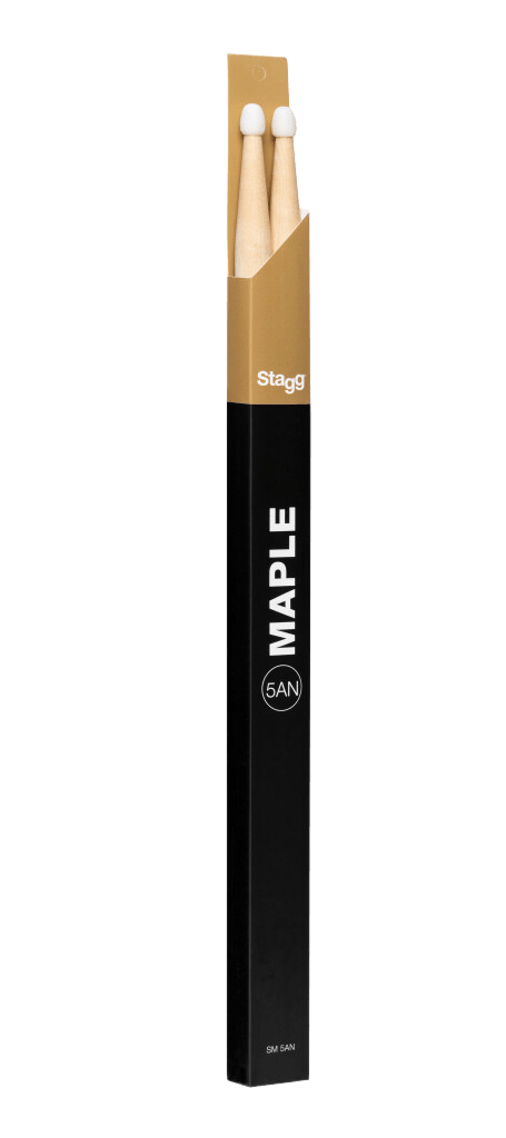 Stagg SM5AN Maple Drumsticks, Nylon Tip 5AN (Brick of 12 pairs)