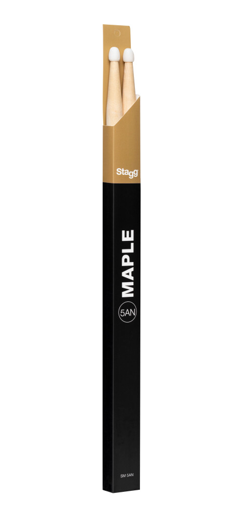 Stagg SM5AN Maple Drumsticks, Nylon Tip 5AN (Brick of 12 pairs)