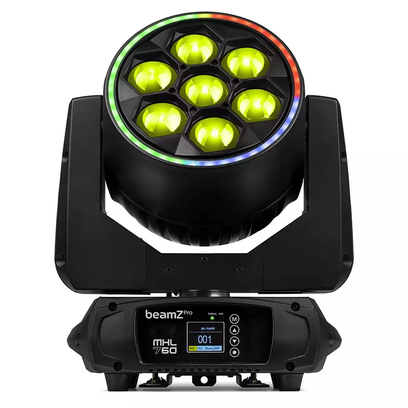 BeamZPro MHL760 LED Moving HEAD BEE EYE ZOOM 7X 60W RGBW