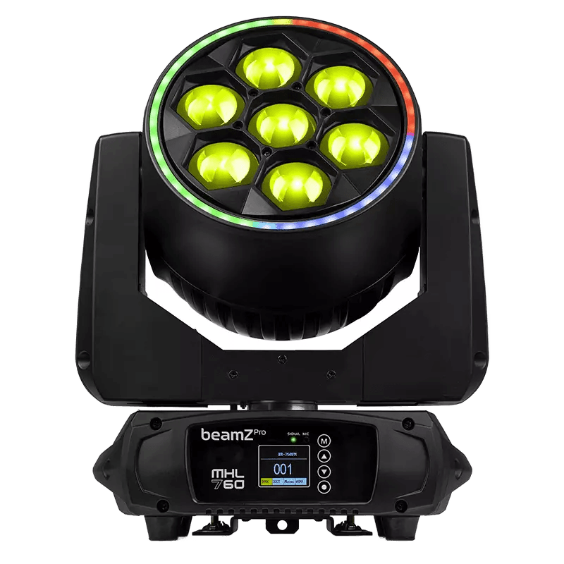 BeamZPro MHL760 LED Moving HEAD BEE EYE ZOOM 7X 60W RGBW