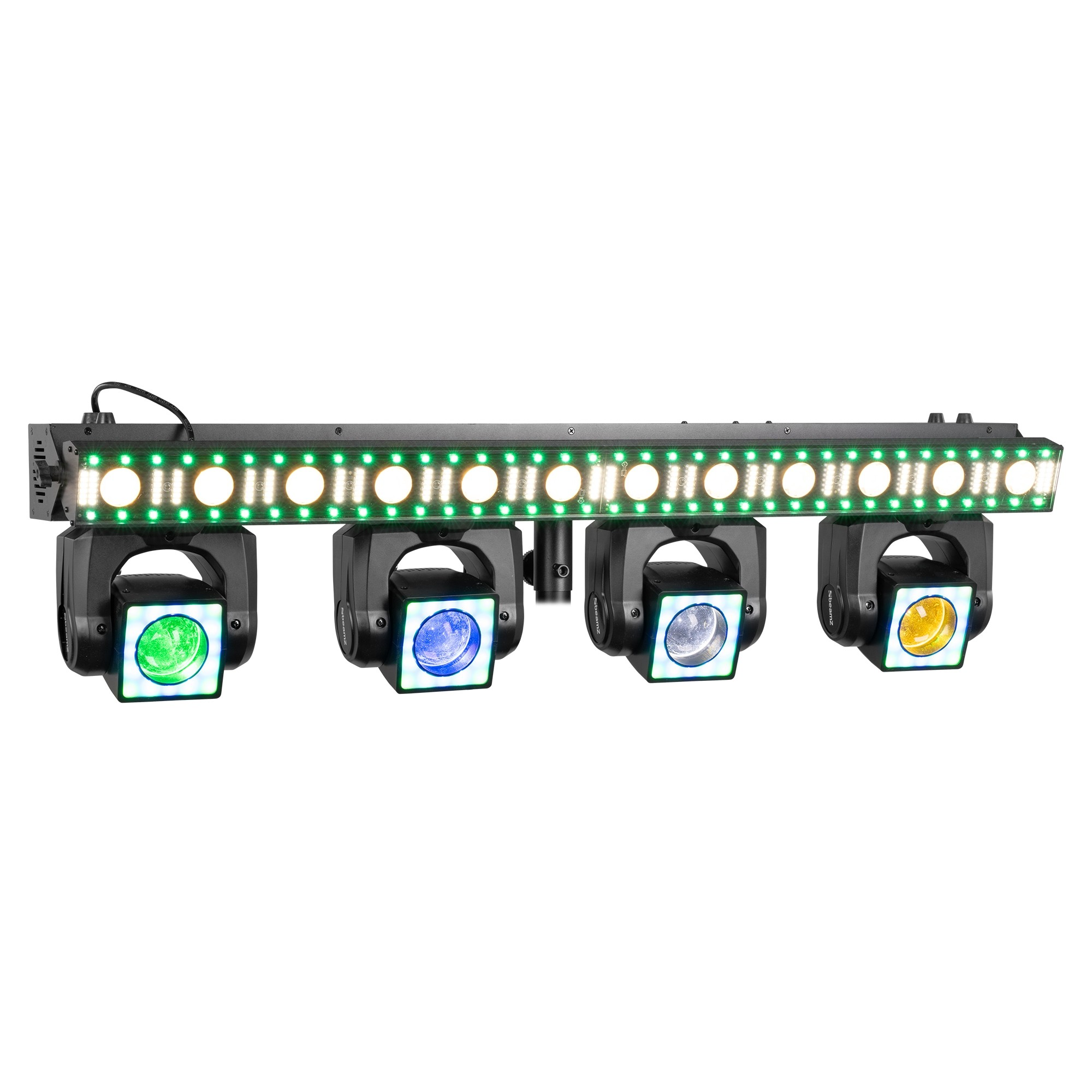 BeamZ Showbar GO EDGE WITH 4X Moving HEAD 1X Led/strobe BAR 4X 40W 12X 4W RGBW