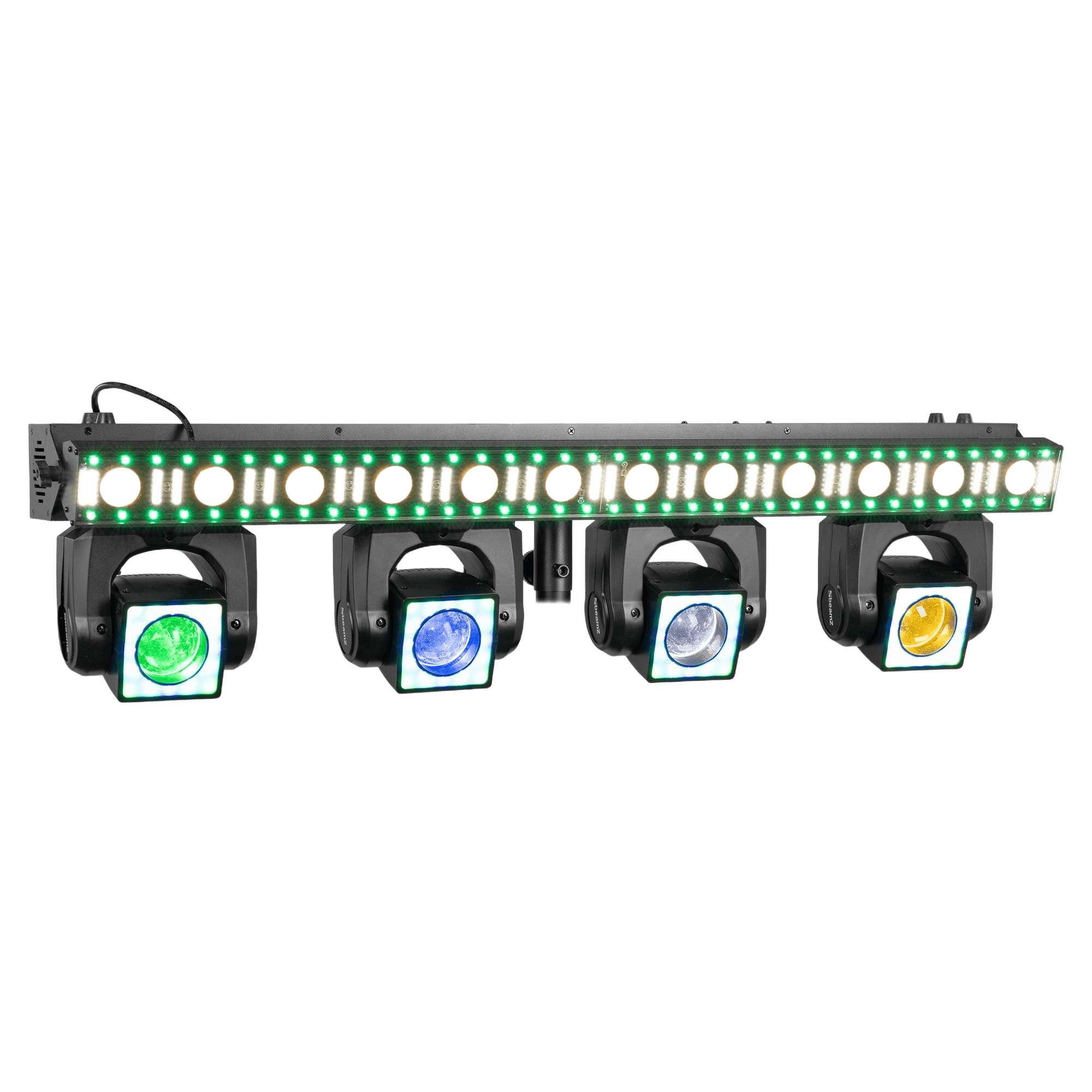 BEAMZ SHOWBAR GO EDGE WITH 4x MOVING HEAD 1x LED/STROBE BAR 4x 40W 12X 4W RGBW