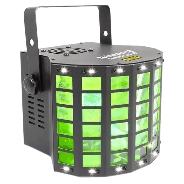BEAMZ RADICAL II LED DERBY WITH LASER RG AND STROBE 16x 0.5W LED 4x 3W RGBW