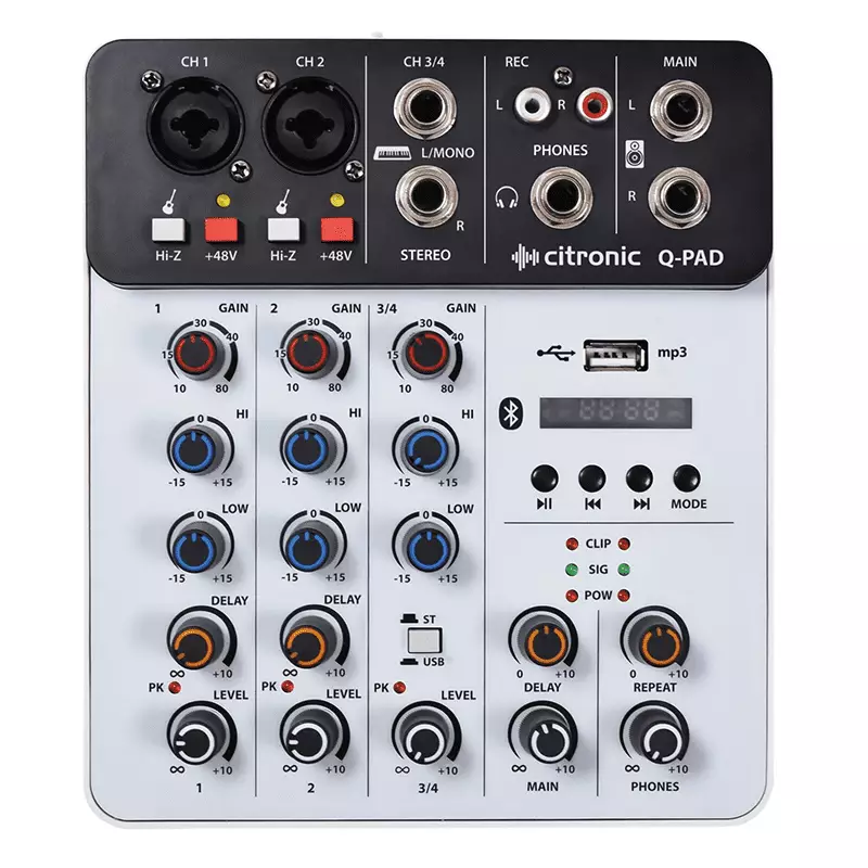 Citronic Q-PAD Music Mixer Bt/usb/mp3 4CH