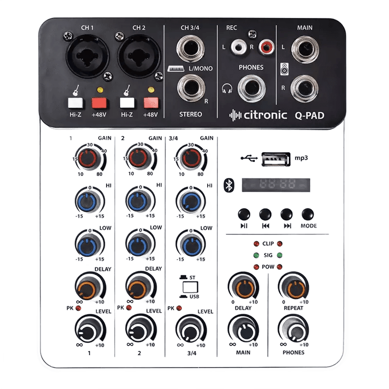Citronic Q-PAD Music Mixer Bt/usb/mp3 4CH