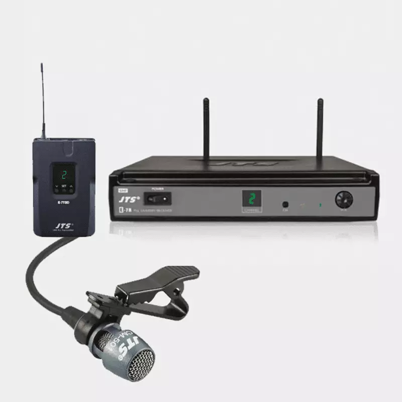 JTS E-7R/E-7tb+cm-501 Lapel Microphone Diversity UHF 518-542MHZ
