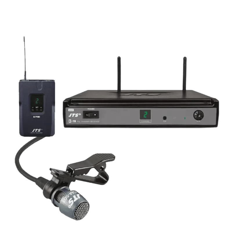 JTS E-7R/E-7tb+cm-501 Lapel Microphone Diversity UHF 518-542MHZ