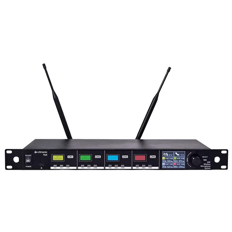 Citronic TU4-L QUAD Lapel Microphone UHF 863-865MHZ
