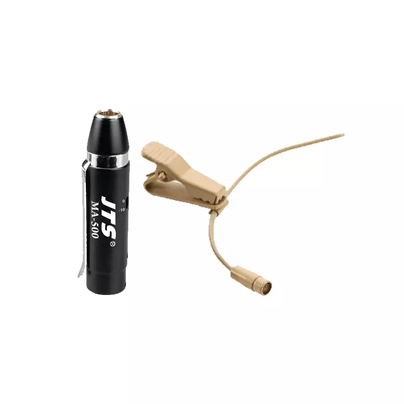 JTS CM-201I/MA-500 Miniature Lapel Microphone Beige WITH Phantom Power Adaptor