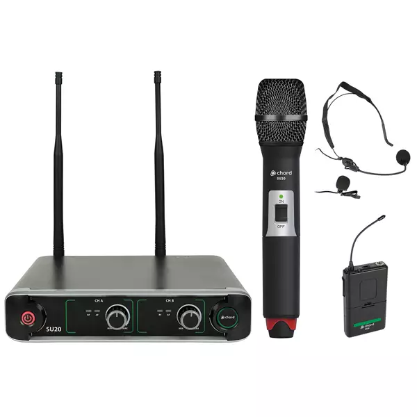 CHORD SU20-C HANDHELD & NECKBAND MICROPHONE UHF 863.42+864.3MHz
