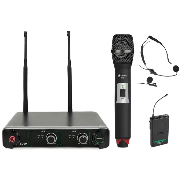 CHORD SU20-C HANDHELD & NECKBAND MICROPHONE UHF 863.42+864.3MHz