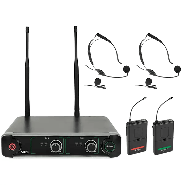 Chord SU20-B-RG DUAL Lapel Microphone UHF