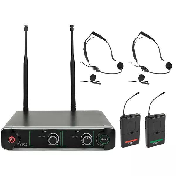 Chord SU20-B-RG DUAL Lapel Microphone UHF