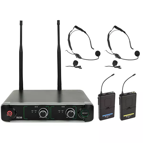 Chord SU20-B-BY DUAL Lapel Microphone UHF 864.8+863.1mhz