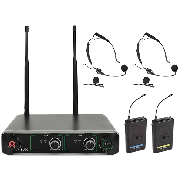 Chord SU20-B-BY DUAL Lapel Microphone UHF 864.8+863.1mhz