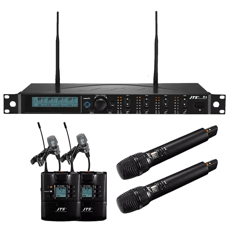 JTS R-4/R-4tb+cm-501 X2 JSS-4B X2 DUAL Handheld DUAL Lapel Microphone Diversity UHF 614-650 MHZ