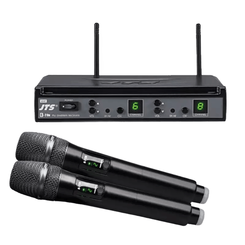 JTS E-7DU/E-7TH X2 DUAL Handheld Microphone Diversity UHF 614-650MHZ