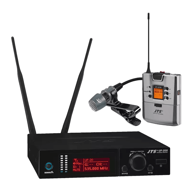 JTS UF-20S/UF-20tb+cm-501 Lapel Microphone TRUE Diversity UHF 624-694MHZ