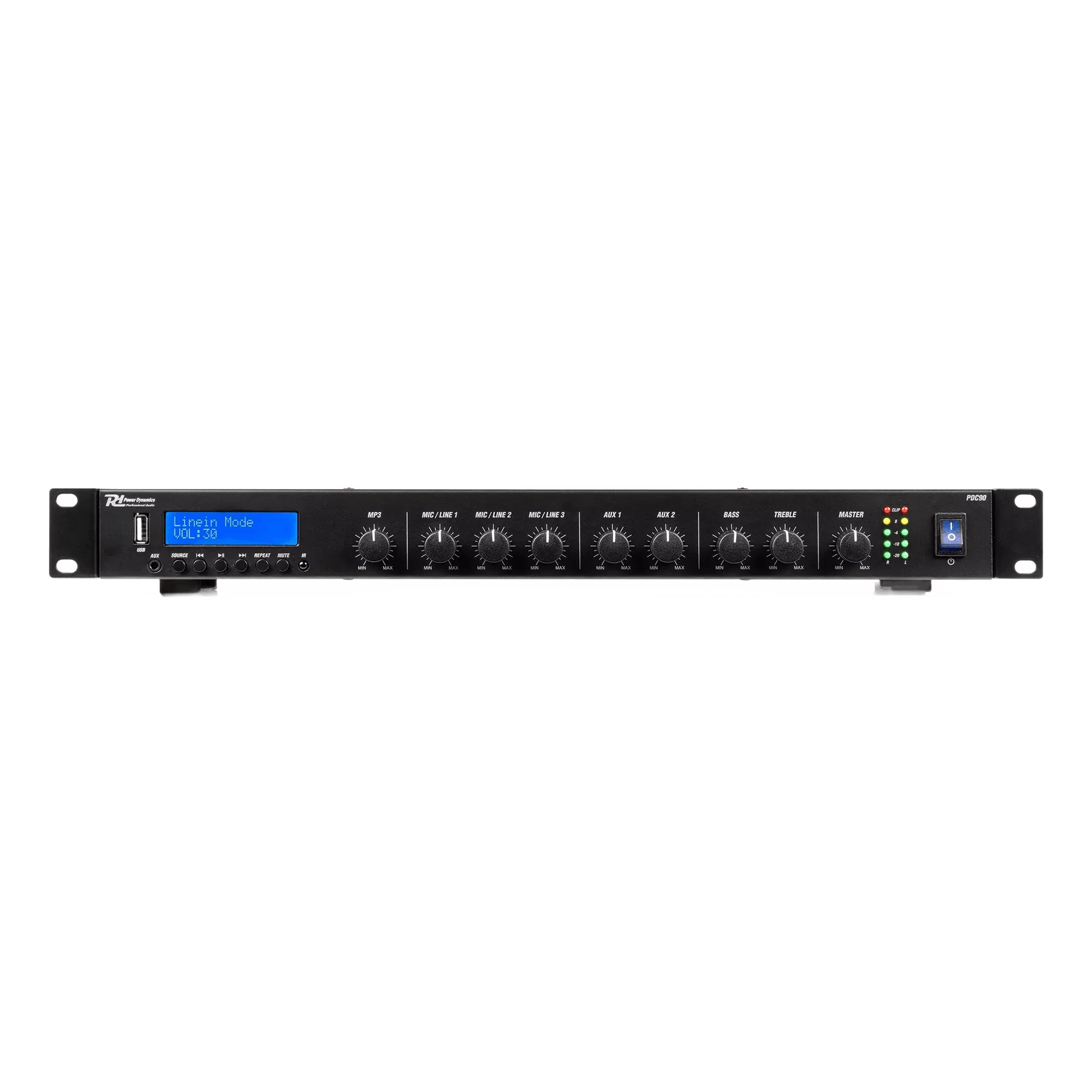 PDM PDC90 Mixer Amplifier 1U 2X 60W Usb/bt/dab+