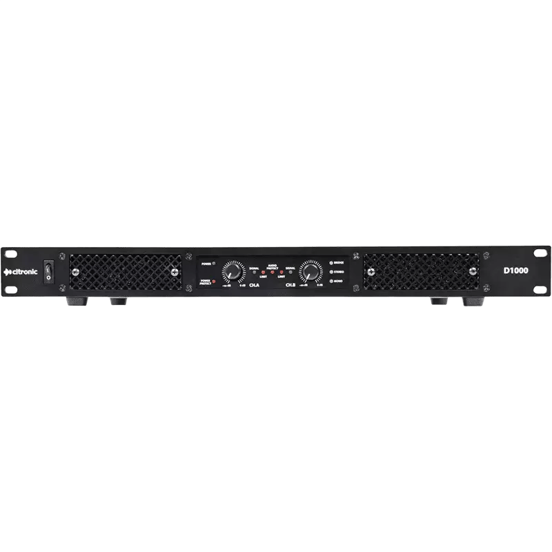Citronic D1000 1U Power Amplifier 2X 500W