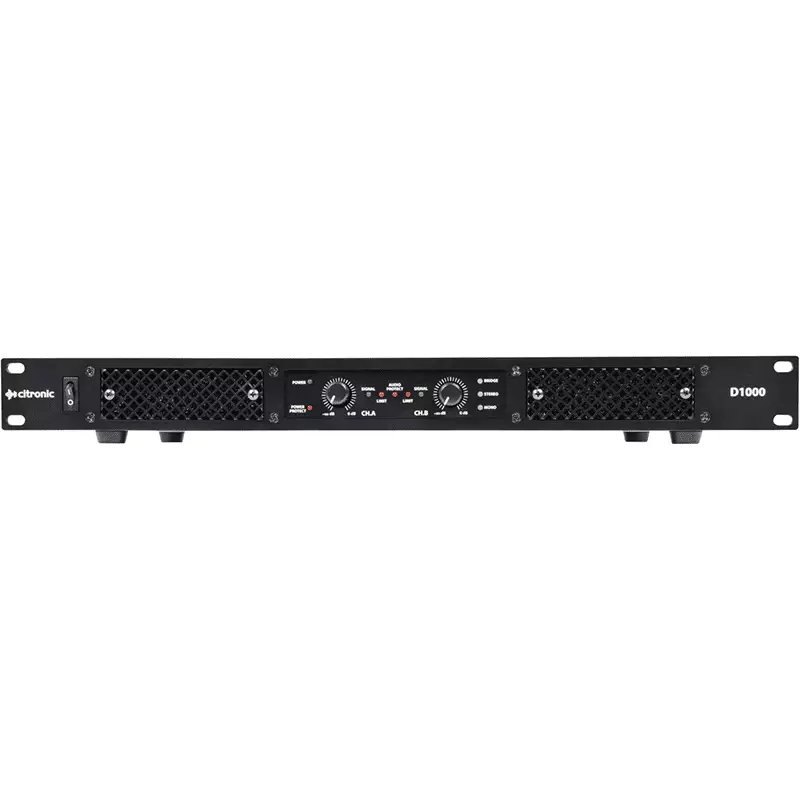 Citronic D1000 1U Power Amplifier 2X 500W