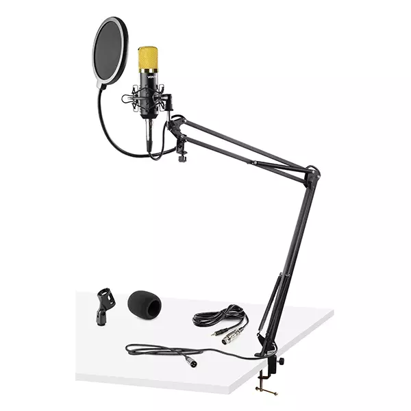Vonyx – CMS400B STUDIO SET CONDENSER MICROPHONE WITH STAND AND POP FILTER