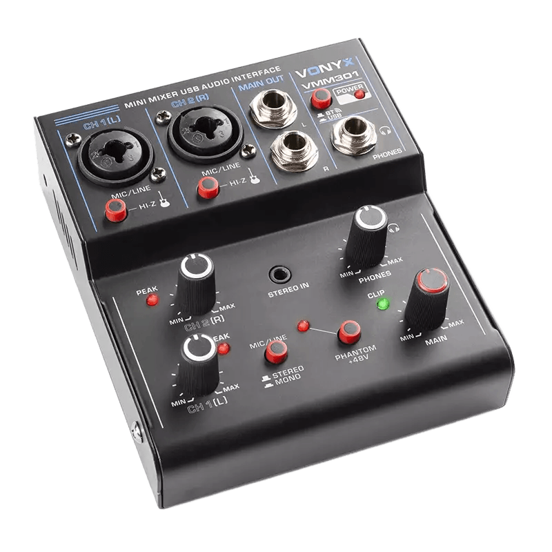 Vonyx VMM301 Music Mixer Bt/usb 3CH