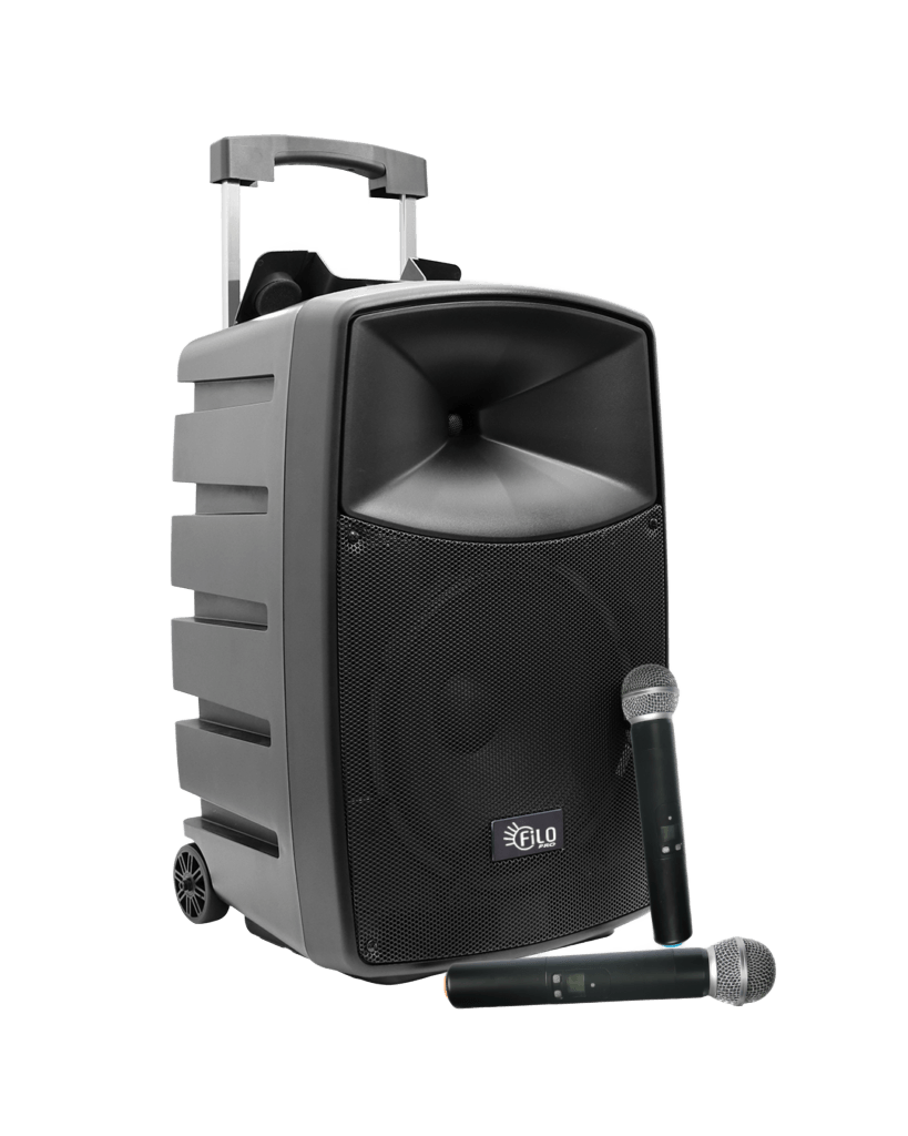 FILO FDA12PA PORTABLE PA 2x UHF MICS/MP3/USB/SD/FM/BT 12INCH