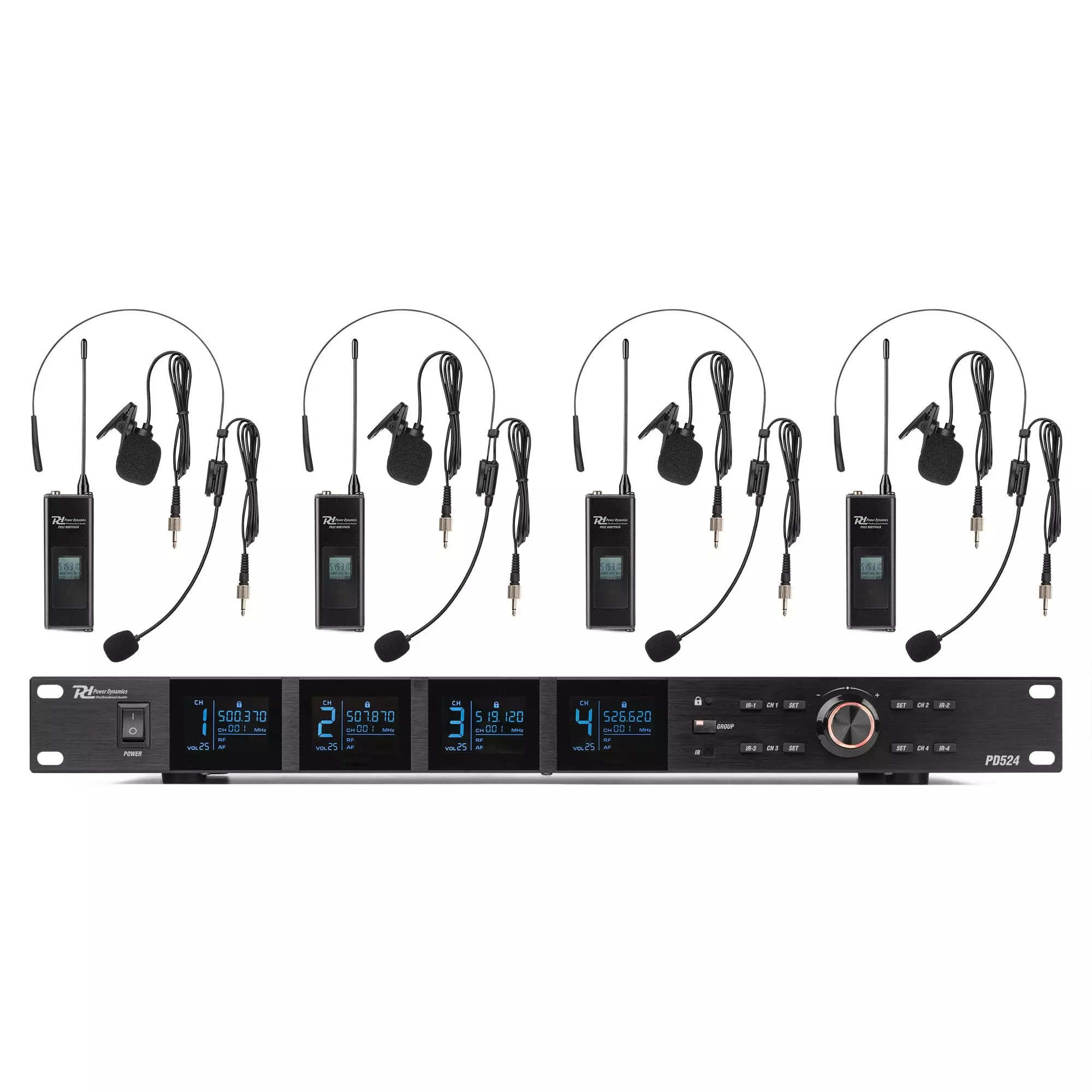 PDM PD524B QUAD Lapel Microphone UHF 500-530MHZ