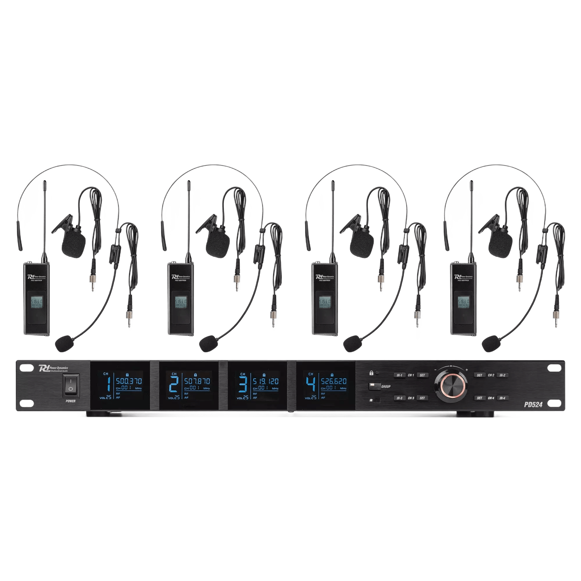 PDM PD524B QUAD Lapel Microphone UHF 500-530MHZ