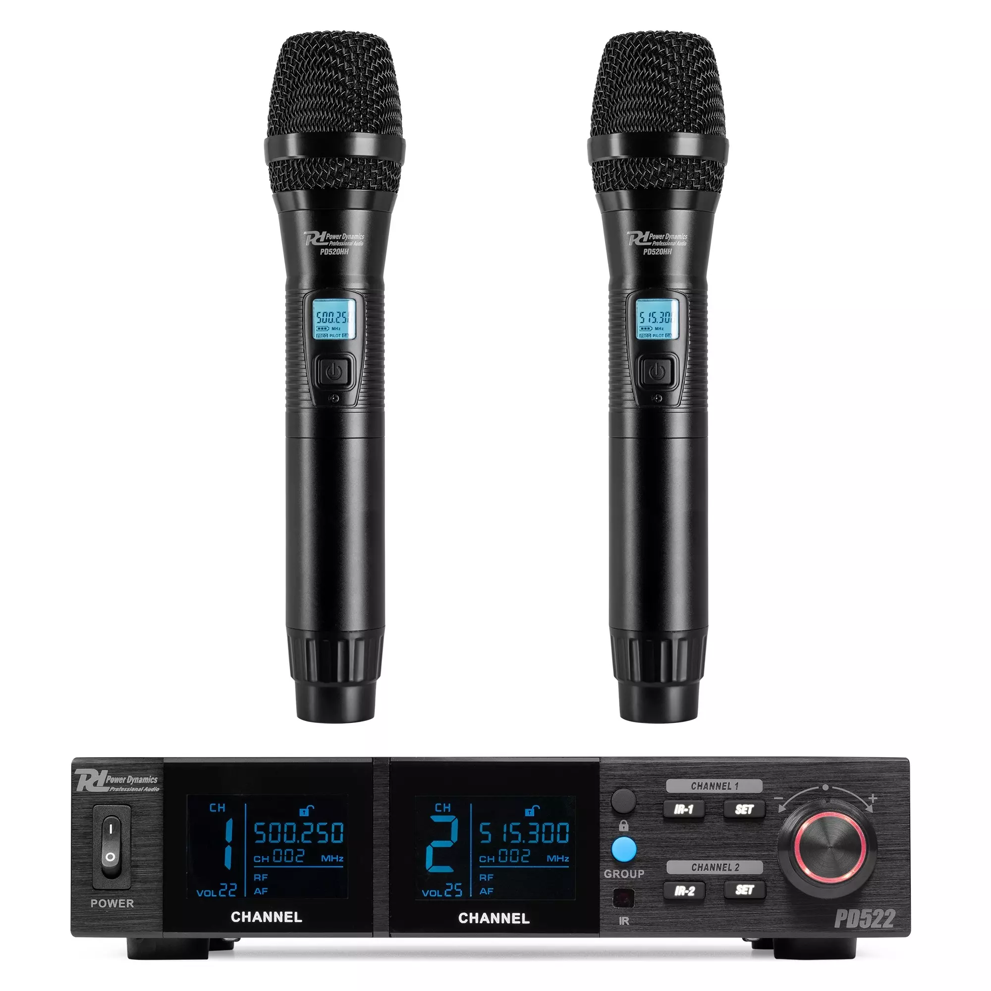 PDM PD522 DUAL Handheld Microphone UHF 500-530MHZ