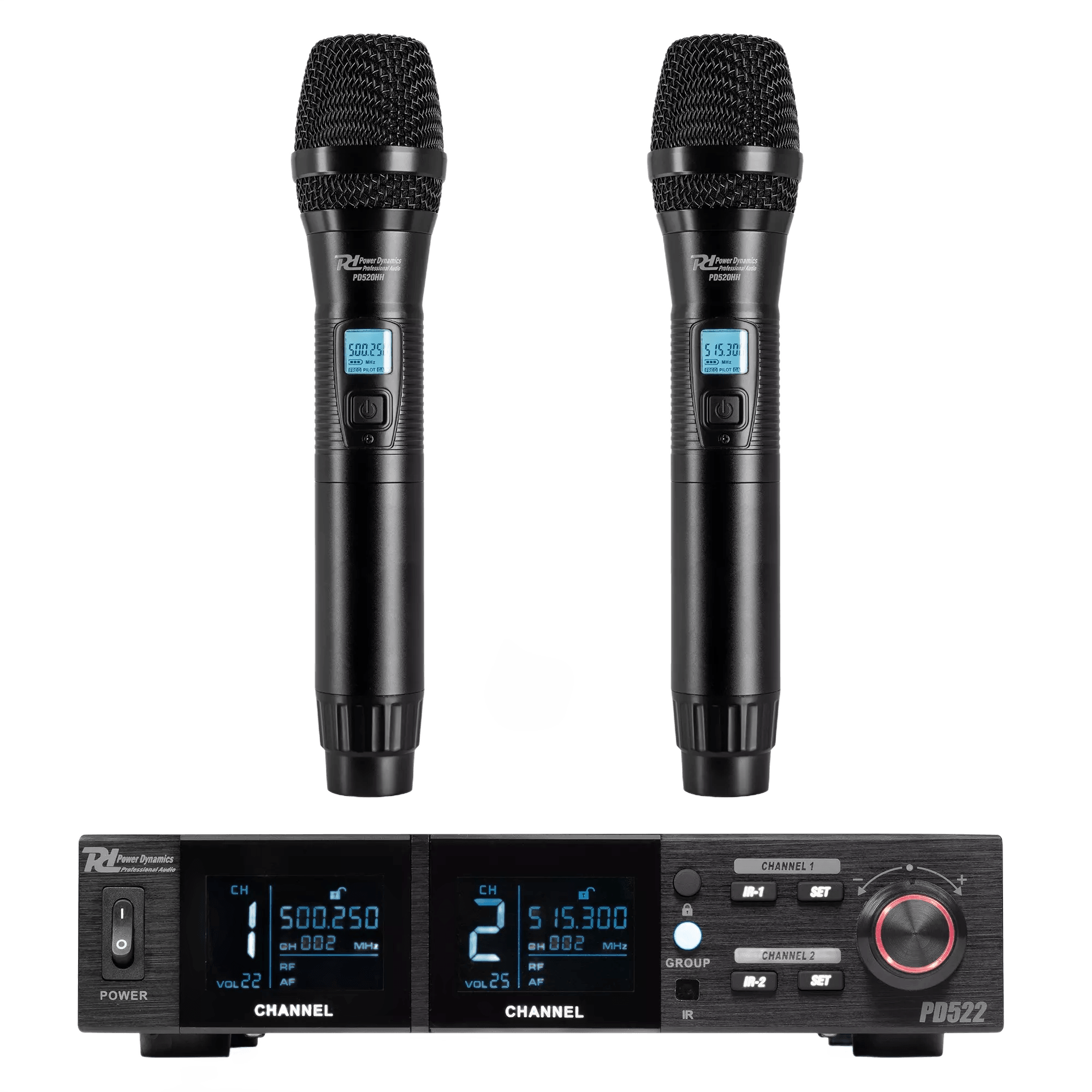 PDM PD522 DUAL Handheld Microphone UHF 500-530MHZ