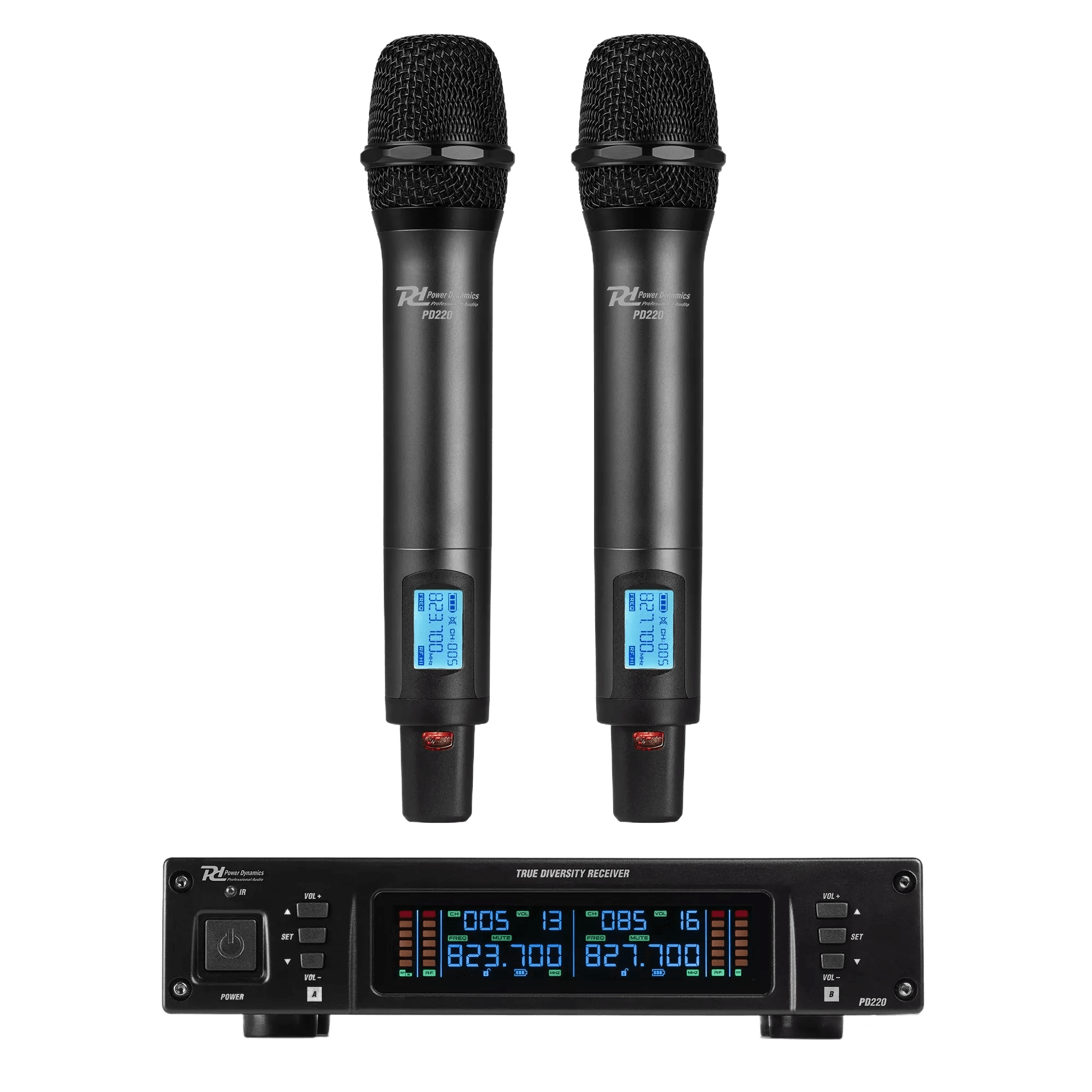 PDM PD220 DUAL Handheld Microphone TRUE Diversity UHF 823-832MHZ