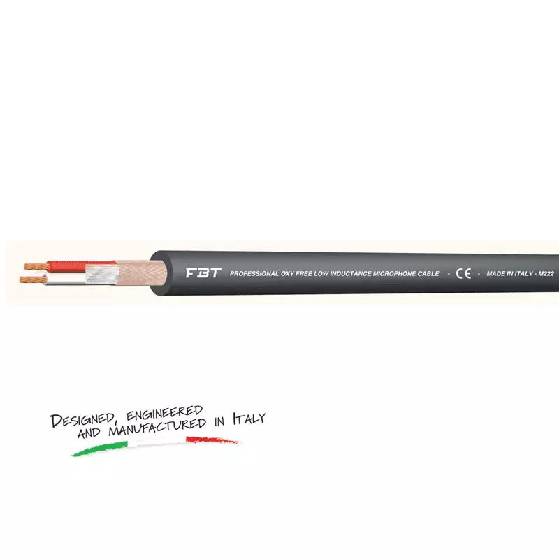 FBT M222 Microphone Cable 2CORE Screen 6.5MM Black 100M