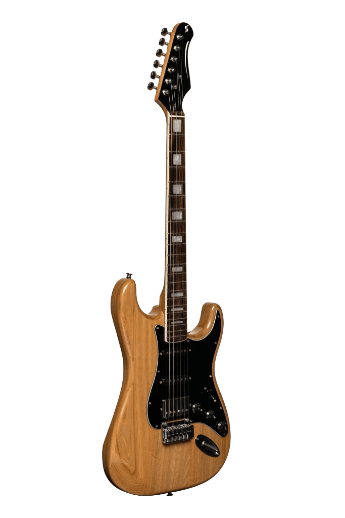 Stagg SES60 NAT Electric Guitar with Solid Alder Body, Vintage Series - Natural