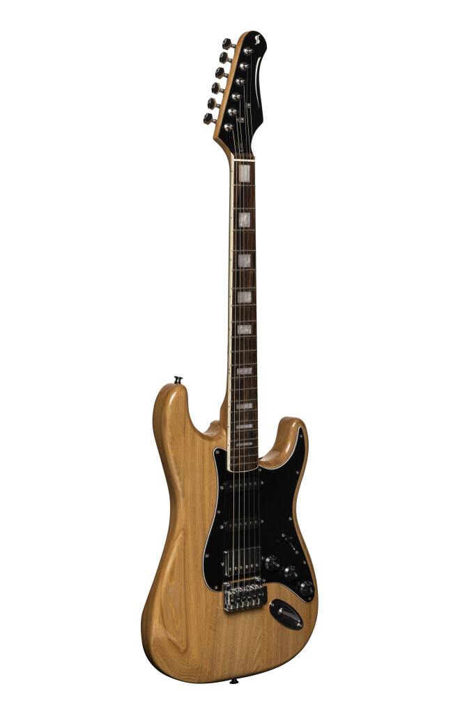 Stagg SES60 NAT Electric Guitar with Solid Alder Body, Vintage Series - Natural