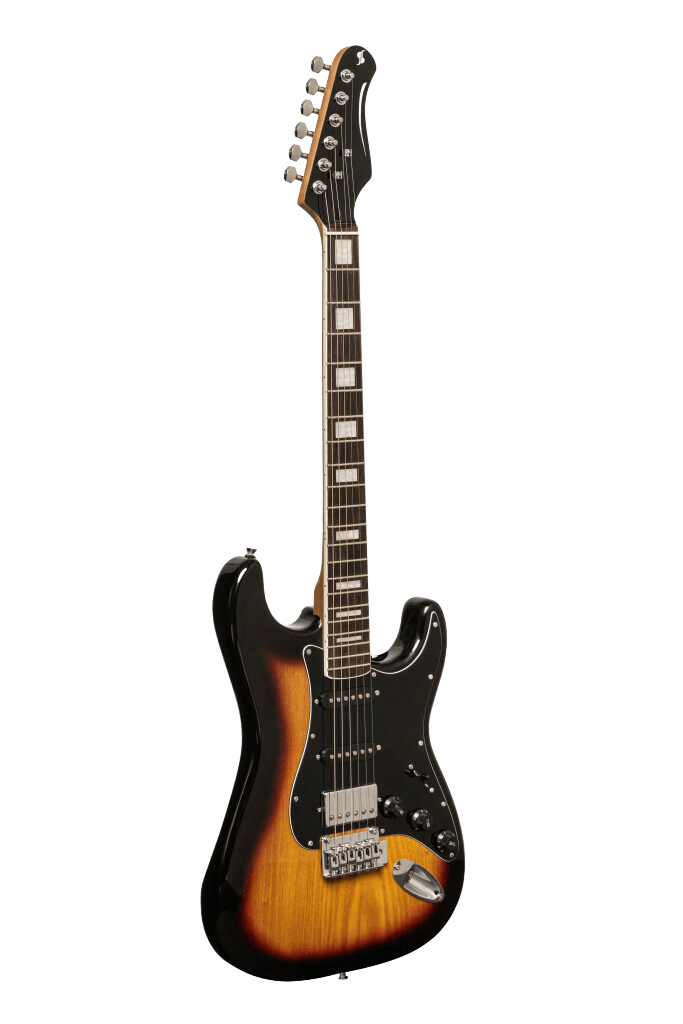 Stagg SES60 SNB Electric Guitar with Solid Alder Body, Vintage Series - Sunburst