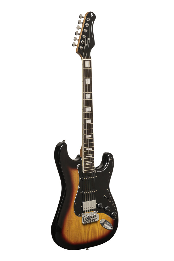 Stagg SES60 SNB Electric Guitar with Solid Alder Body, Vintage Series - Sunburst