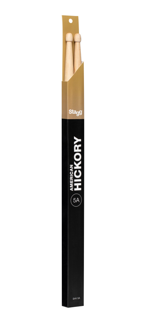 Stagg SHV5A 5A Hickory Drumsticks - Wood Tip (Brick of 12 pairs)