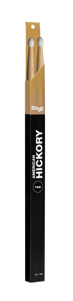 Stagg SHV7AN 7A Hickory Drumsticks - Nylon Tip (Brick of 12 pairs)