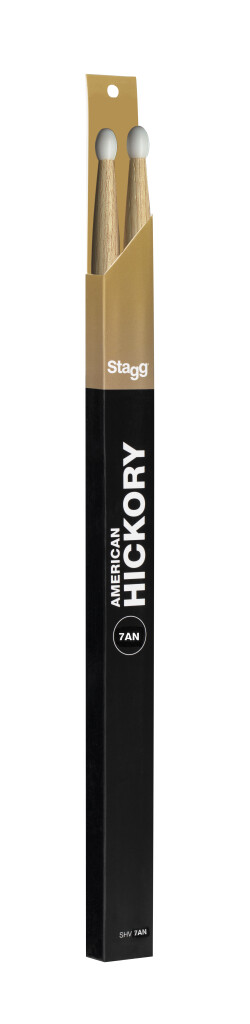 Stagg SHV7AN 7A Hickory Drumsticks - Nylon Tip (Brick of 12 pairs)