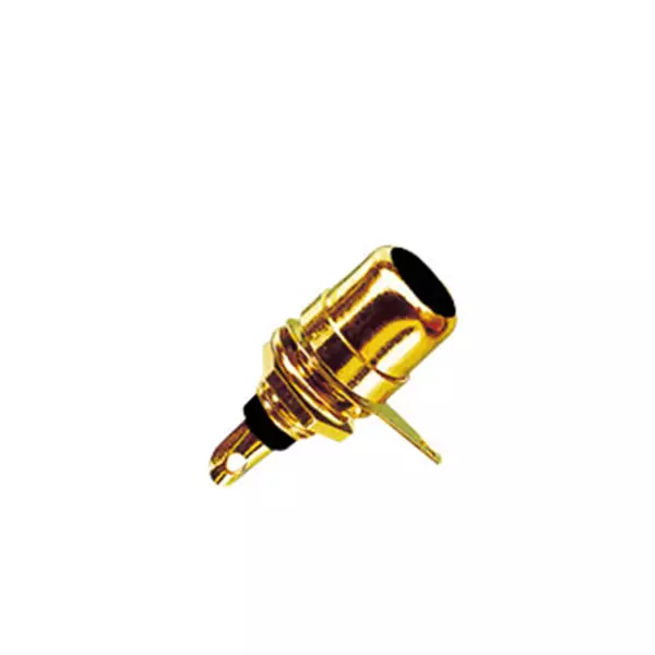 TVA Connector RCA Chassis Mount Female GOLD Black