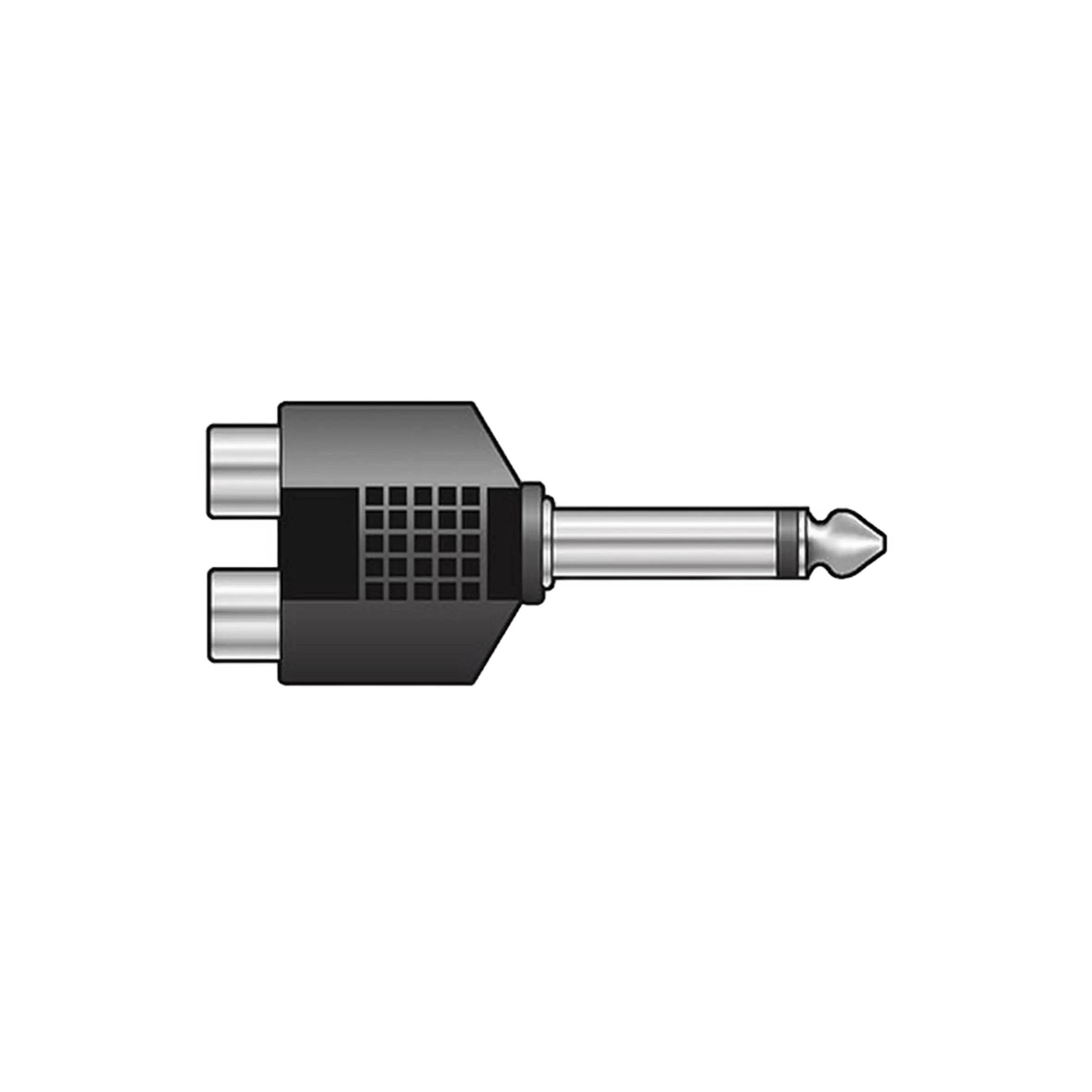TVA ADAPTOR 6.3mm MONO MALE TO 2x RCA FEMALE