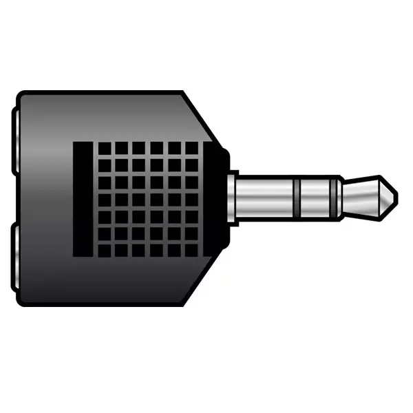 TVA ADAPTOR 3.5mm STEREO MALE TO 2x 6.3MM STEREO FEMALE